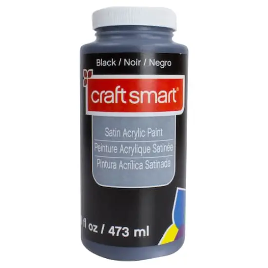 Satin Acrylic Paint By Craft Smart&reg;, 16oz. Black {1}