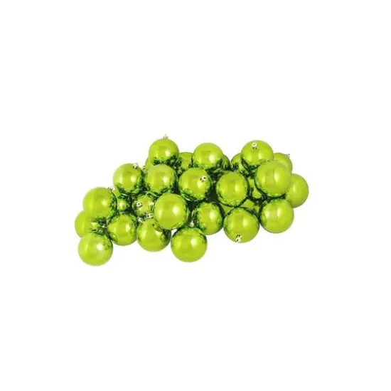 60ct Shiny Green Kiwi Shatterproof Ball Ornaments {1}
