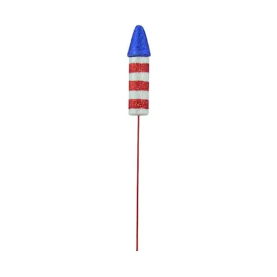 12.5" Red White & Blue Striped Firecracker Pick {1}