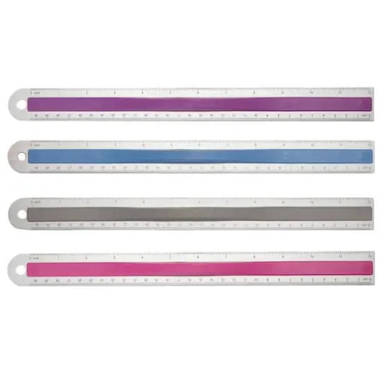 Assorted Westcott&reg; Aluminum Ruler With Finger Grip {3}