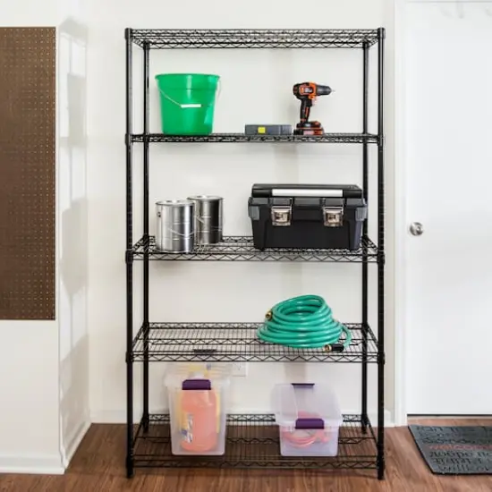 Honey Can Do 5-Tier Storage Shelf, 800 Lbs. Capacity Black {4}