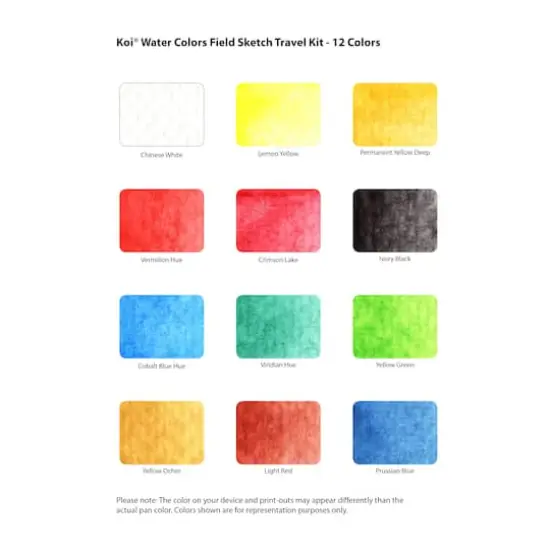Koi&reg; Water Colors&trade; Pocket Field Sketch Box, 12 Colors {4}