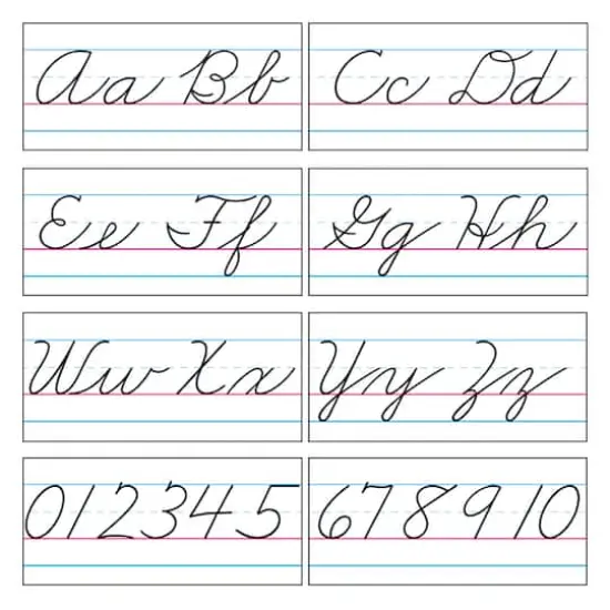 Trend Enterprises&reg; Basic Alphabet Zaner-Bloser Cursive Bulletin Board Set {4}