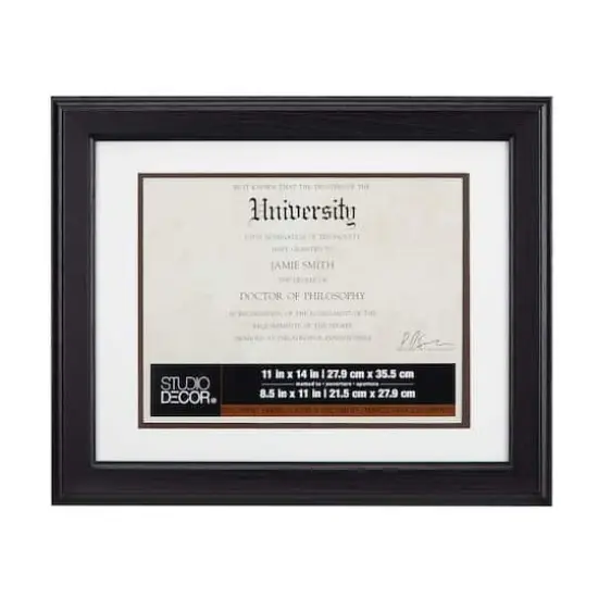 11" x 14" Brown Document Frame with Double Mat by Studio D&eacute;cor&reg; {1}