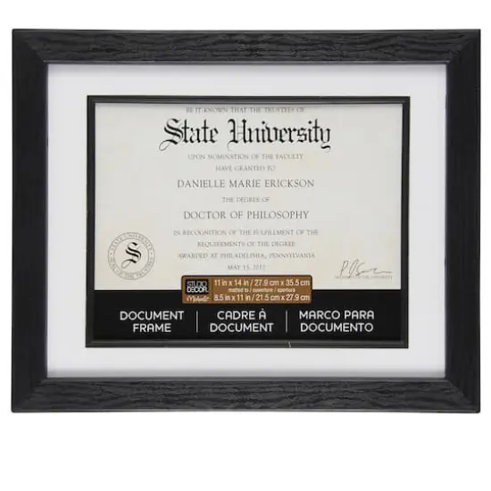 Black 8.5" x 11" Document Frame with Mat by Studio D&eacute;cor&reg; {1}