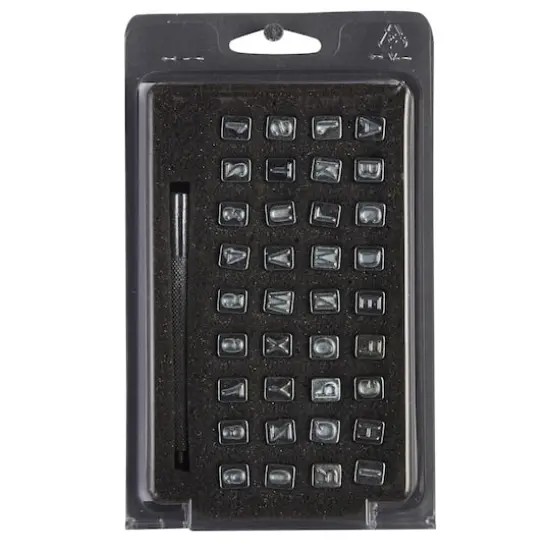 1/4" Alphabet & Number Leather Stamp Set by Make Market&reg; {5}