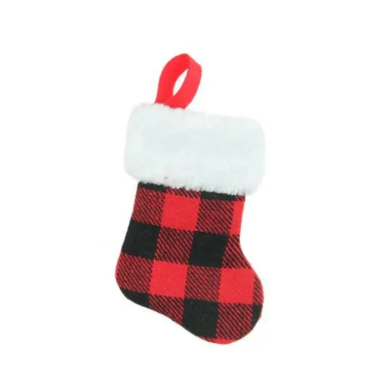 7" Alpine Chic Shepherd's Check Stocking {3}