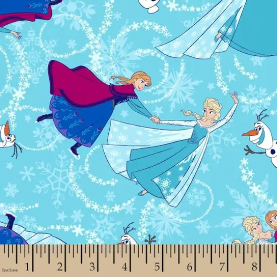 Disney&reg; Frozen Sisters Ice Skating Toss Glitter Quilting Cotton Fabric {3}
