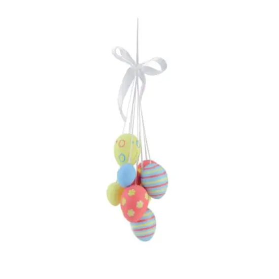 Pastel Yellow, Blue and Pink Easter Egg Cluster Hanging Decoration {1}