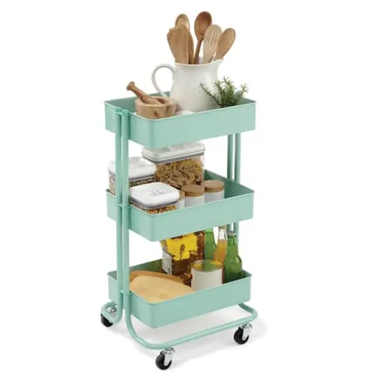 Lexington 3-Tier Rolling Cart by Simply Tidy&reg; Mint {7}