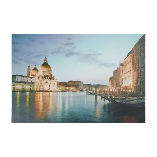 LED Lighted Venice City Italy Sunset Wall Art {1}