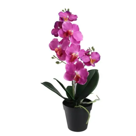 20" Pink Flowering Artificial Potted Tropical Orchid {1}