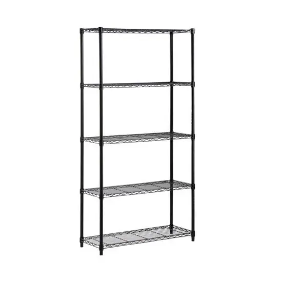Honey Can Do Black 5-Tier Adjustable Storage Shelving Unit {1}