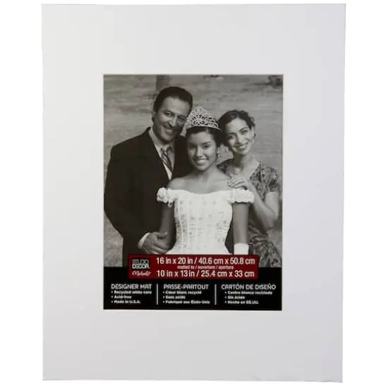 16" x 20" Mat by Studio D&eacute;cor&reg;, 10" x 13" Opening, White {1}