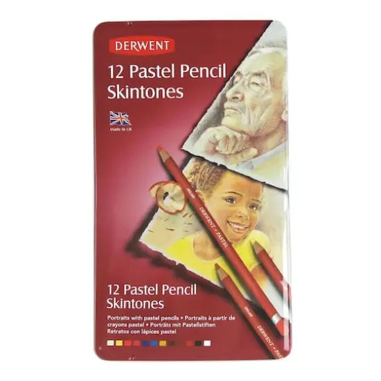 Derwent&reg; Pastel Pencil 12 Color Skin Tones Tin Set {3}