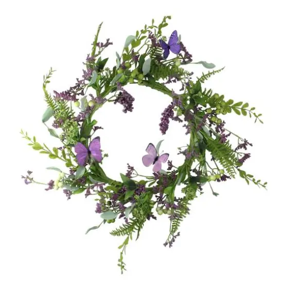 24" Mixed Berry & Butterfly Wreath {1}