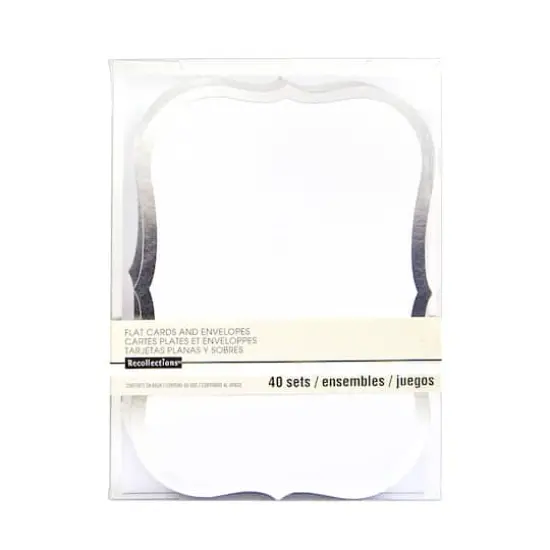 Silver Foil Flat Cards & Envelopes by Recollections&trade;, 5" x 7" {3}