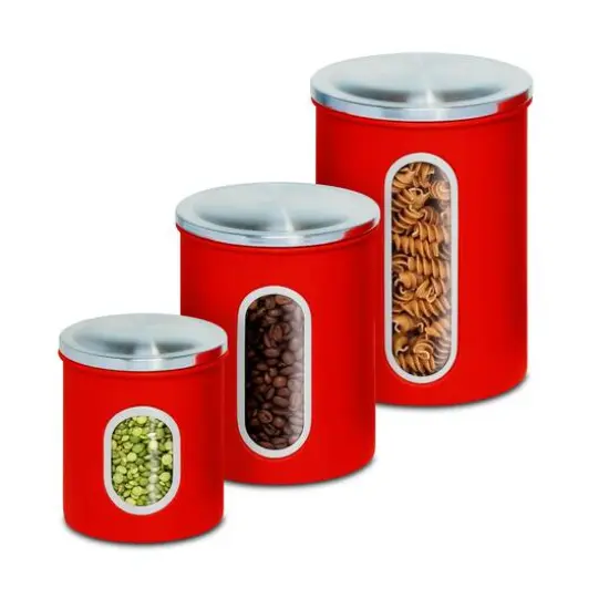 Honey Can Do Storage Canisters, 3ct. Red {7}