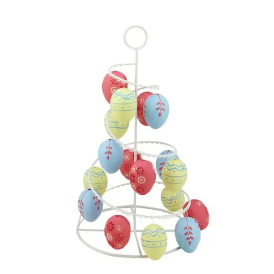 Pastel Yellow, Blue and Pink Floral Cut-Out Easter Egg Tree {3}