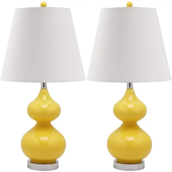 Eva Double Gourd Table Lamp Set in Yellow {3}
