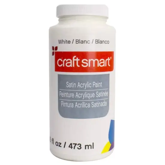 Satin Acrylic Paint By Craft Smart&reg;, 16 Oz. White {1}