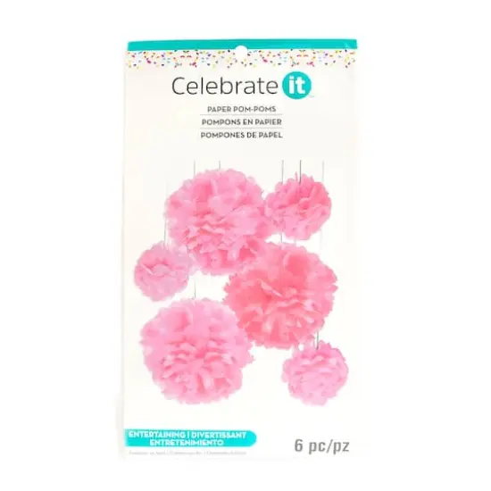 Light Pink Paper Pom Poms By Celebrate It&trade; {6}