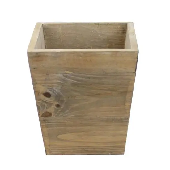 8.75" Country Rustic Natural Wood Storage Bin {1}