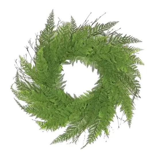 24" Green Narrow Fern Wreath {1}