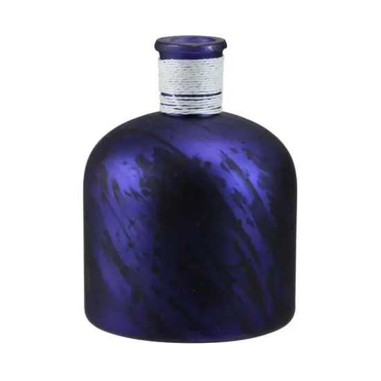6.75" Seaside Treasures Marbled Glass Vase, Purple & Black {1}