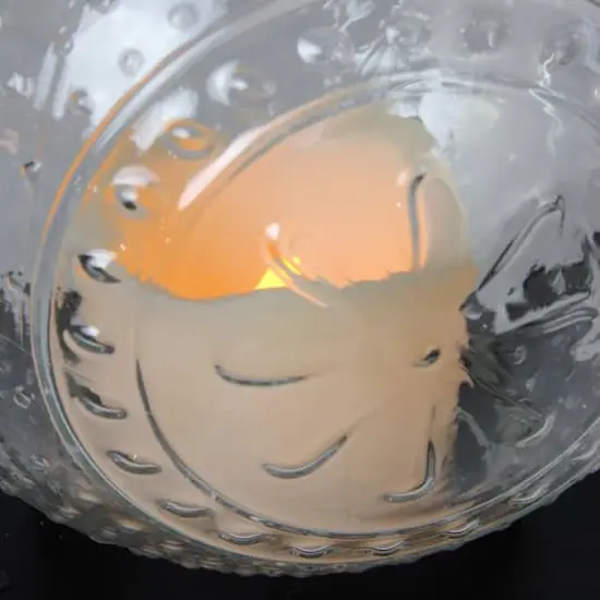 Molded Glass Lantern with LED Pillar Timer Candle {4}