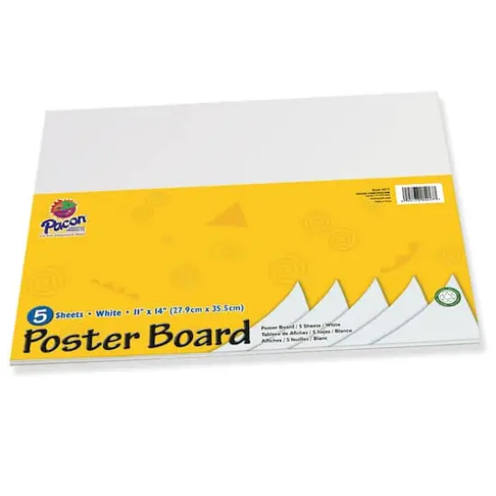Pacon® White Poster Board, 11" x 14", 5 Sheets Per Pack, 12 Packs {1}