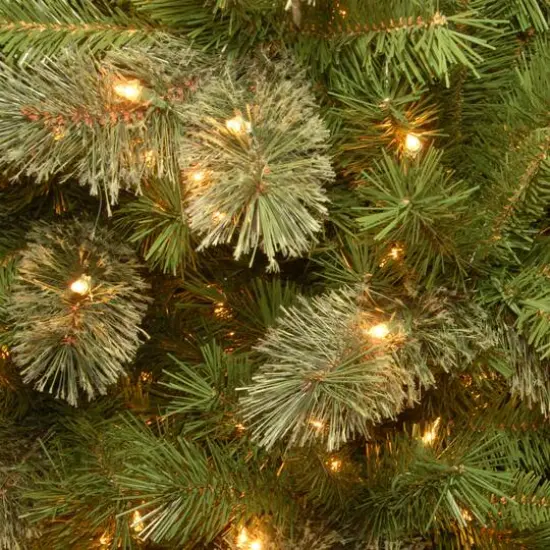 7.5 ft. Pre-Lit Tacoma Pine Slim Artificial Christmas Tree, Clear Lights {4}