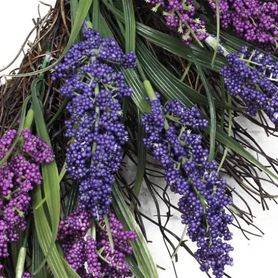 22" Heather Spring Floral Wreath {4}