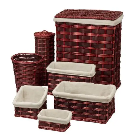 Honey Can Do Chocolate Brown Wicker Hamper Kit, 7 Piece {1}