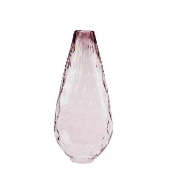 14" Teardrop Shaped Textured Glass Vase, Dusty Mauve Ombre {1}