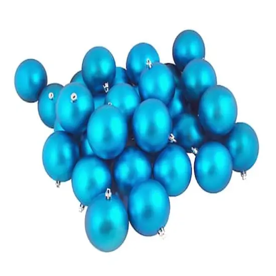 60ct Matte Turquoise Blue Shatterproof Ball Ornaments {1}