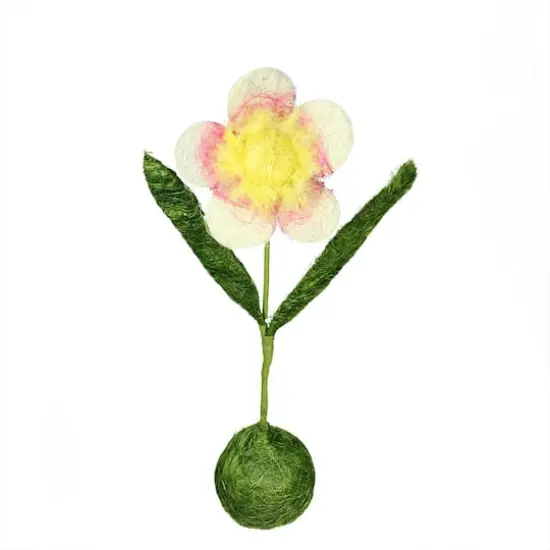 19" Green, Yellow & Fuchsia Spring Floral Tabletop Decoration {1}