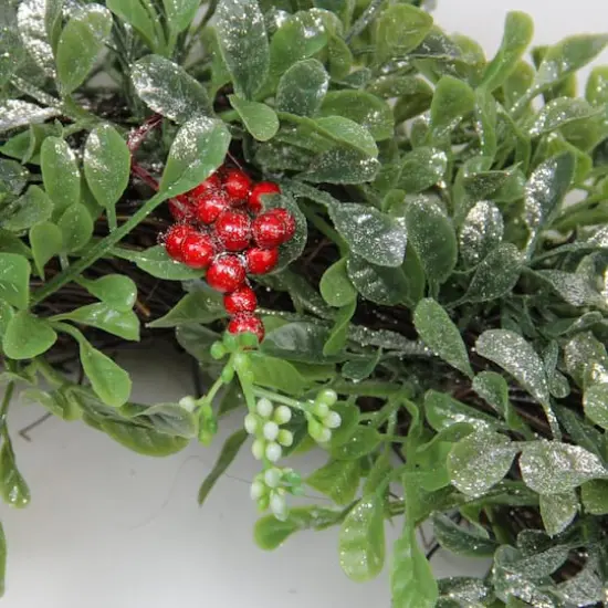 20" Boxwood Berries & Pine Cones Artificial Wreath, Unlit {3}