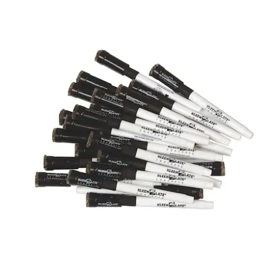 KleenSlate&reg; Black Fine Point Dry Erase Markers with Erasers, Pack of 24 {3}
