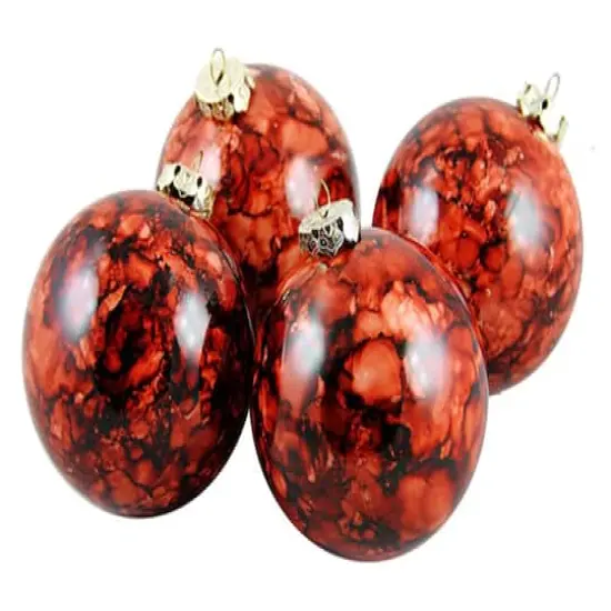 4ct Marbled Sienna Brown Shatterproof Ball Ornaments {5}