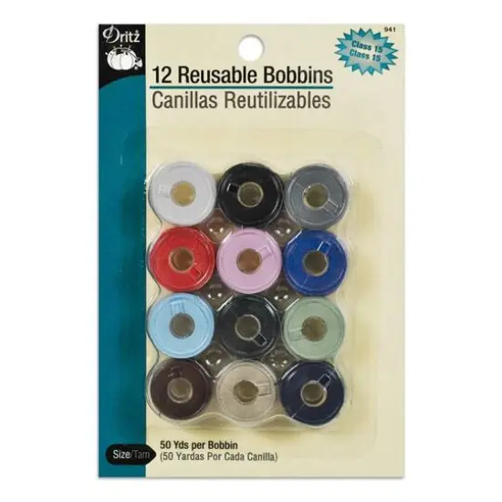 Dritz&reg; Class 15 Pre-Filled Plastic Bobbins {1}