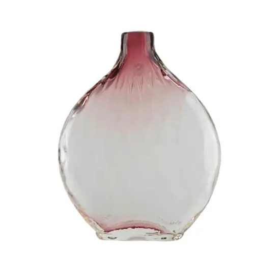 11.5" Disc Glass Vase, Plum Purple Ombre {1}