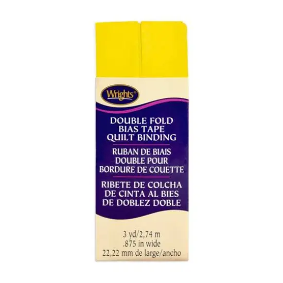 7/8" Canary Double Fold Bias Tape Quilt Binding - 3 Yards {1}