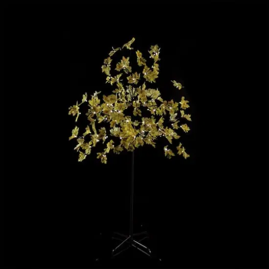5ft Fall Harvest Yellow Maple Leaf Tree with LED Lights {4}