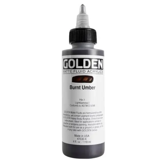 Golden&reg; Matte Fluid Acrylic, 4oz. Burnt Umber {1}