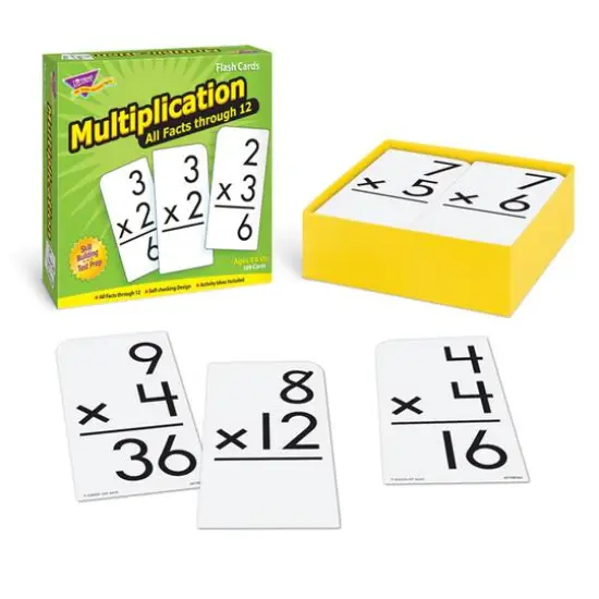 Trend Enterprises&reg; 3&rdquo; x 6&rdquo; Multiplication Math 0-12 All Facts Skill Drill Flash Cards {1}