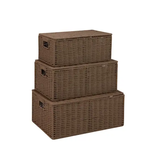 Honey Can Do Brown Parchment Cord Boxes, 3ct. {3}
