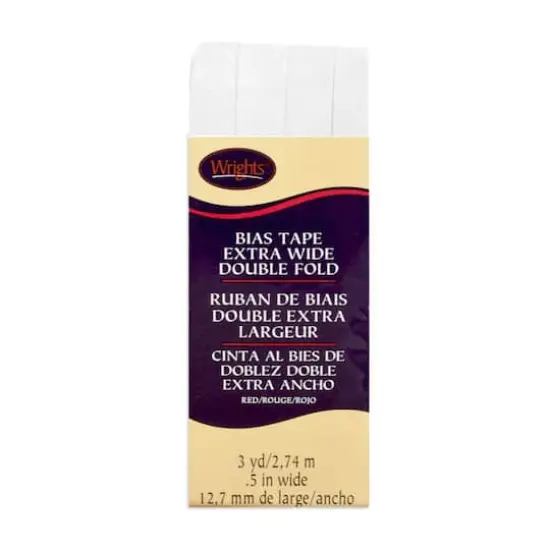 1/2" White Extra Wide Double Fold Bias Tape - 3 Yards {1}