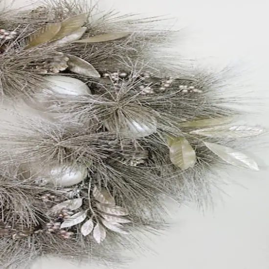 24" Champagne Gold Apples & Pine Cones Wreath, Unlit {4}