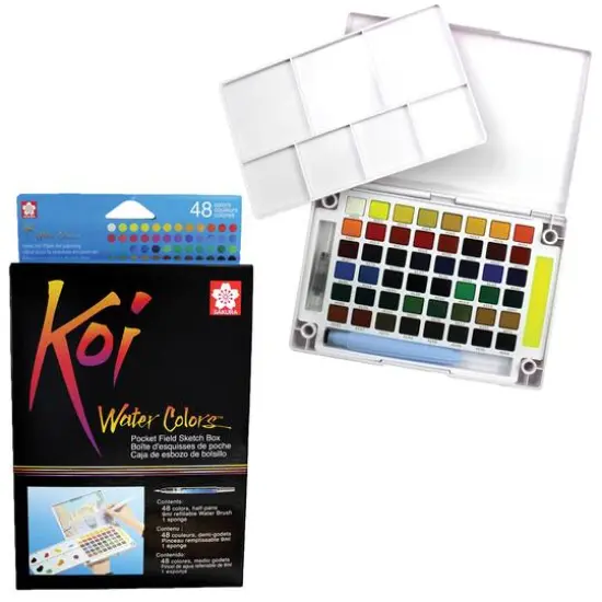 Koi&reg; Water Colors&trade; Pocket Field Sketch Box, 48 Colors {1}